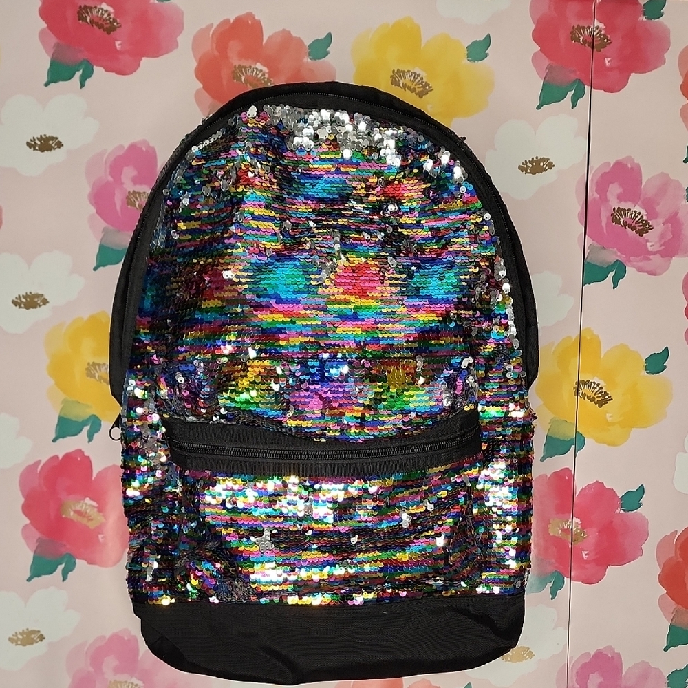 Victoria's Secret Rainbow Sequin Backpack Bag